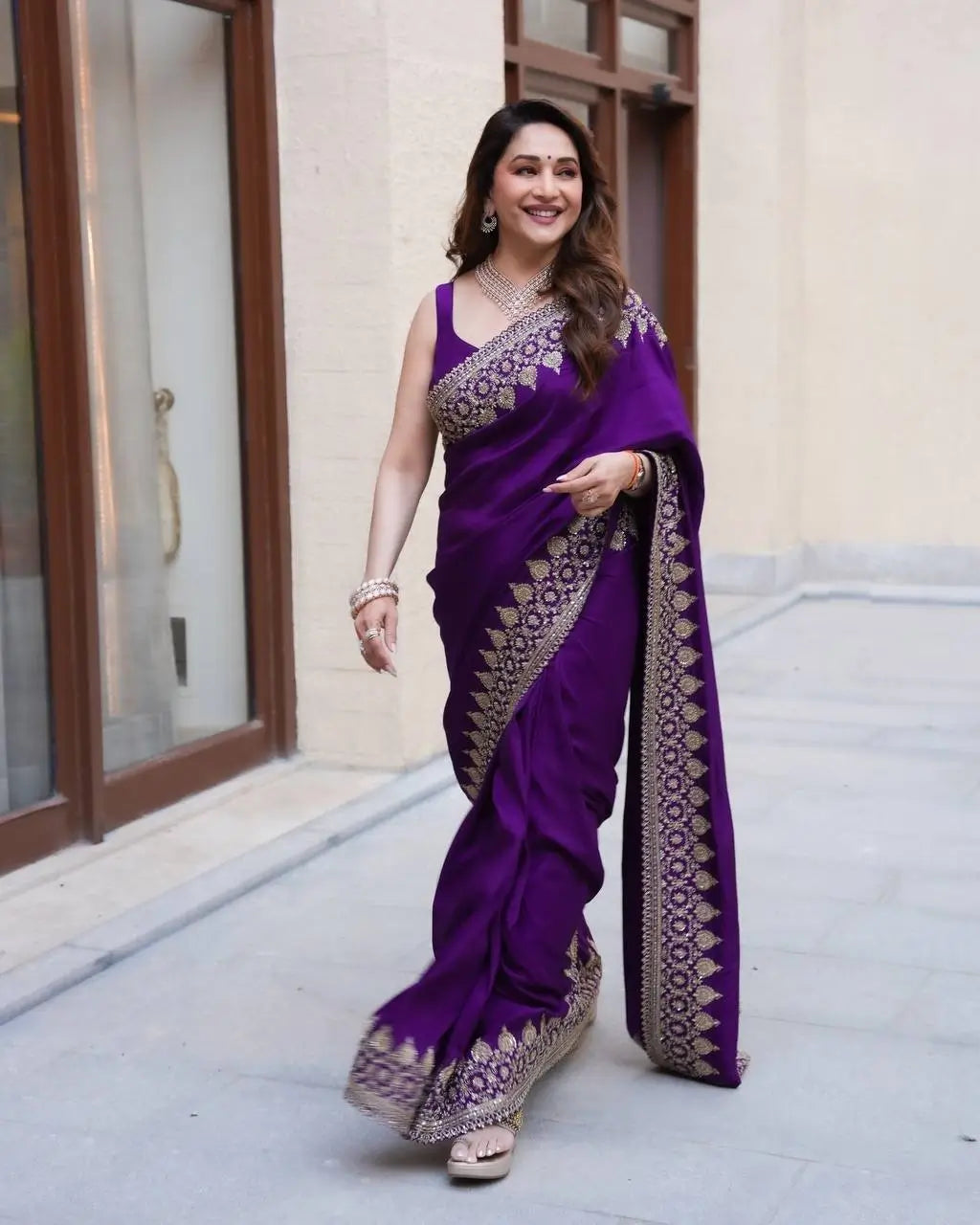 Designer Rangoli Silk Saree with Zari Sequence Work for Wedding Reception and Festive Party