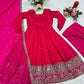 Designer Rayon Anarkali Suit with Embroidered Dupatta for Festive and Party Wear