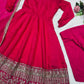 Designer Rayon Anarkali Suit with Embroidered Dupatta for Festive and Party Wear