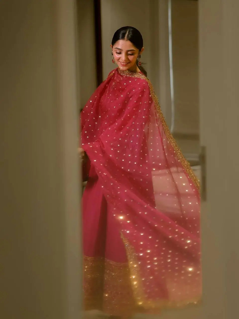 Designer Rayon Anarkali Suit with Embroidered Dupatta for Festive and Party Wear