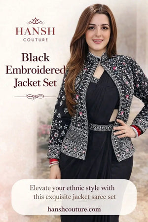 Designer Ready to Wear Crepe Silk Saree with Embroidered Jacket