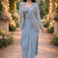 Designer Ready to Wear Crepe Silk Saree with Embroidered Koti for Wedding and Party Wear