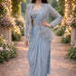 Designer Ready to Wear Crepe Silk Saree with Embroidered Koti for Wedding and Party Wear