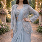 Designer Ready to Wear Crepe Silk Saree with Embroidered Koti for Wedding and Party Wear