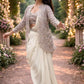 Designer Ready to Wear Crepe Silk Saree with Embroidered Koti for Wedding and Party Wear