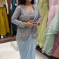 Designer Ready to Wear Crepe Silk Saree with Embroidered Koti for Wedding and Party Wear
