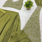 Designer Ready to Wear Embroidered Chinon Saree for Festive and Party Wear