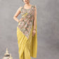 Designer Ready to Wear Embroidered Chinon Saree for Festive and Party Wear