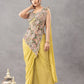 Designer Ready to Wear Embroidered Chinon Saree for Festive and Party Wear