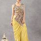 Designer Ready to Wear Embroidered Chinon Saree for Festive and Party Wear