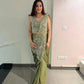 Designer Ready to Wear Embroidered Chinon Saree for Festive and Party Wear