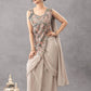 Designer Ready to Wear Embroidered Chinon Saree for Festive and Party Wear