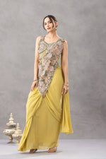 Designer Ready to Wear Embroidered Chinon Saree for Festive and Party Wear