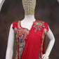 Designer Ready to Wear Embroidered Crepe Silk Saree for Festive and Party Wear