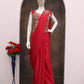 Designer Ready to Wear Embroidered Crepe Silk Saree for Festive and Party Wear