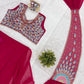 Designer Ready to Wear Embroidered Faux Georgette Saree for Festive and Party Wear