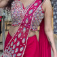 Designer Ready to Wear Embroidered Faux Georgette Saree for Festive and Party Wear