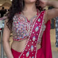 Designer Ready to Wear Embroidered Faux Georgette Saree for Festive and Party Wear