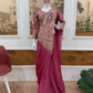 Designer Ready to Wear Embroidered Rangoli Silk Saree for Festive and Party Wear