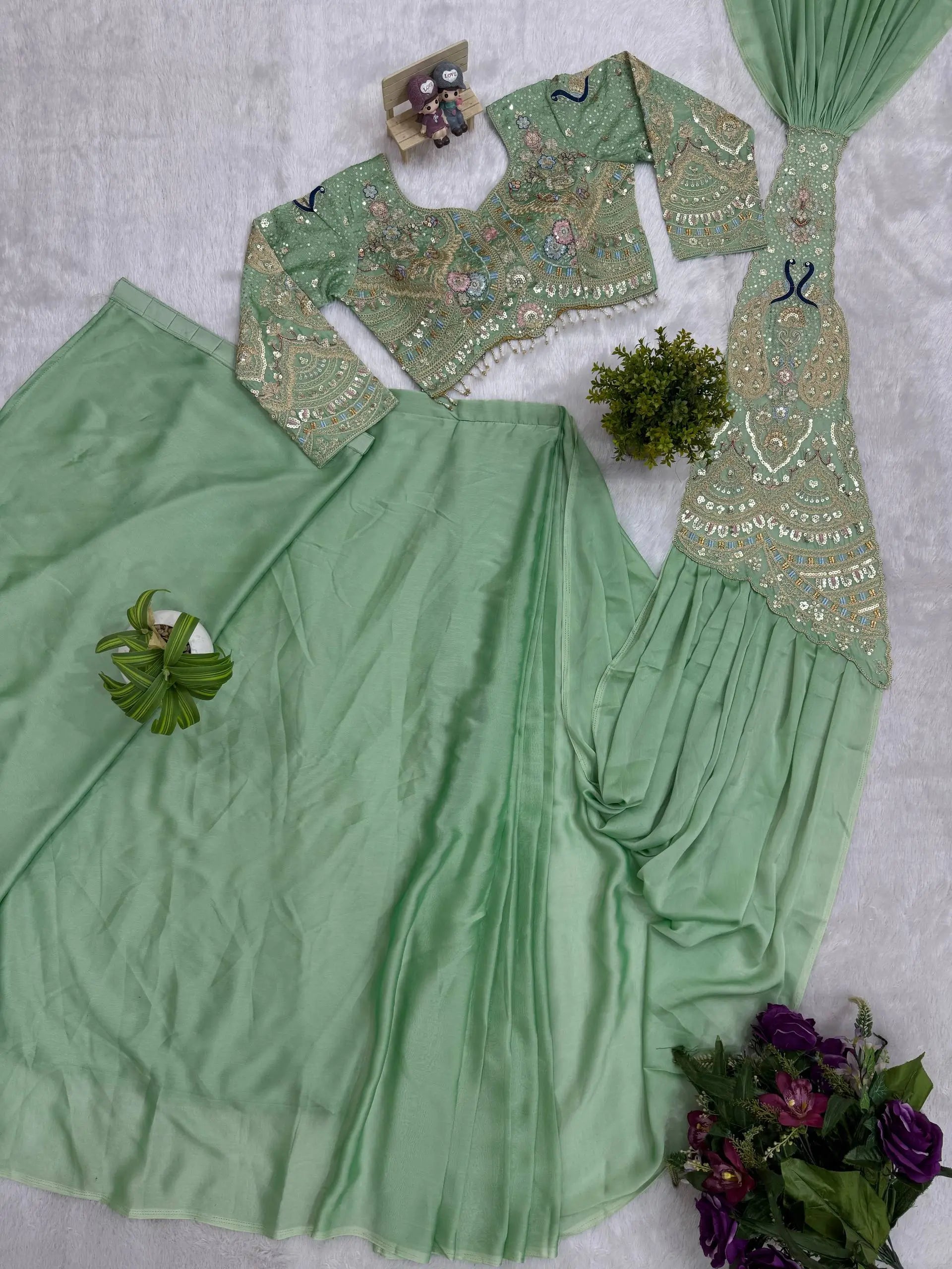 Designer Ready to Wear Embroidered Rangoli Silk Saree for Festive and Party Wear