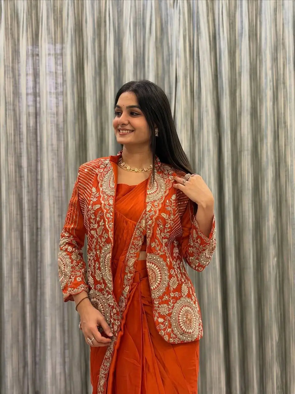 Designer Ready to Wear saree with Koti for Wedding and party Wear