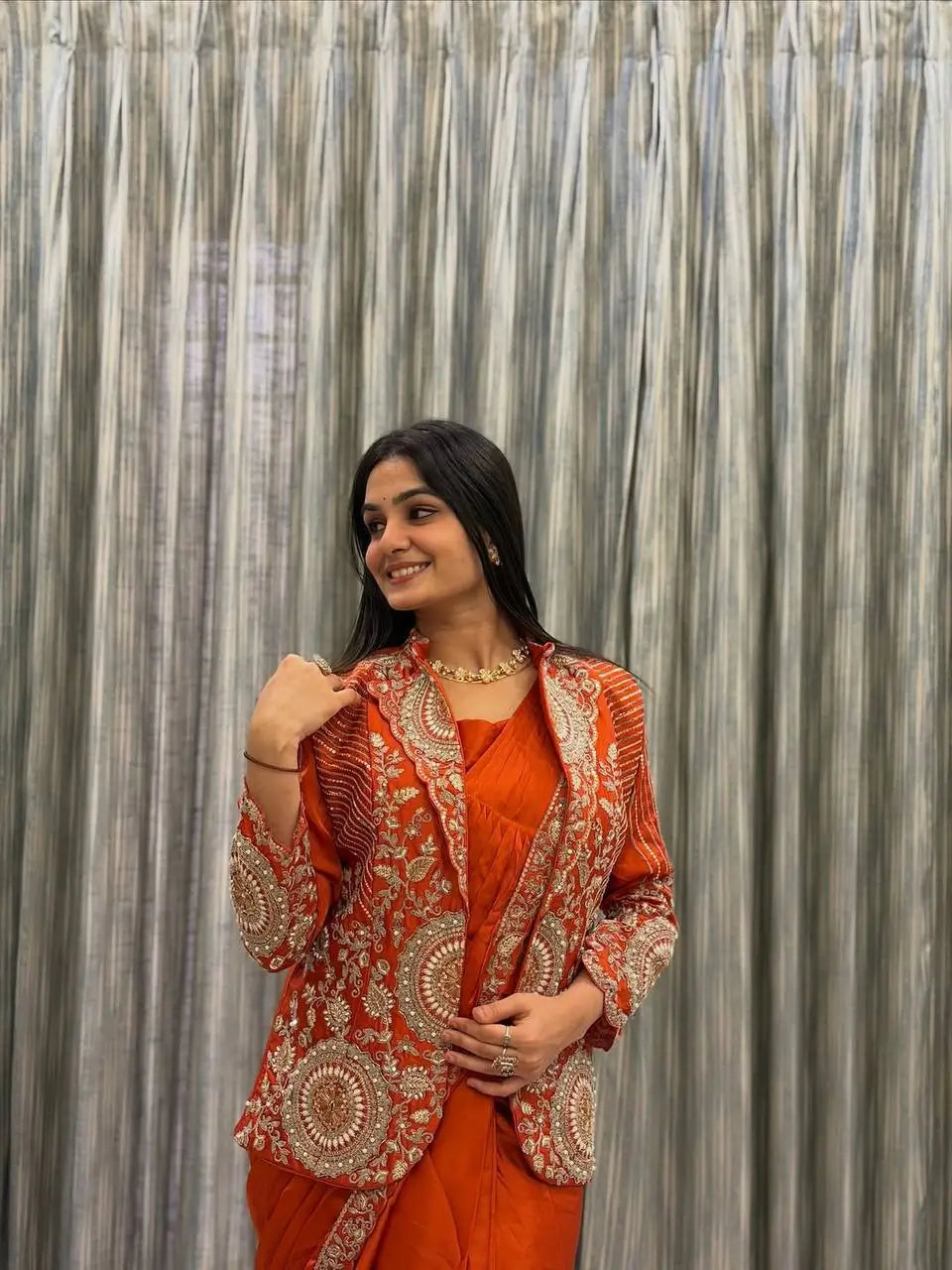 Designer Ready to Wear saree with Koti for Wedding and party Wear
