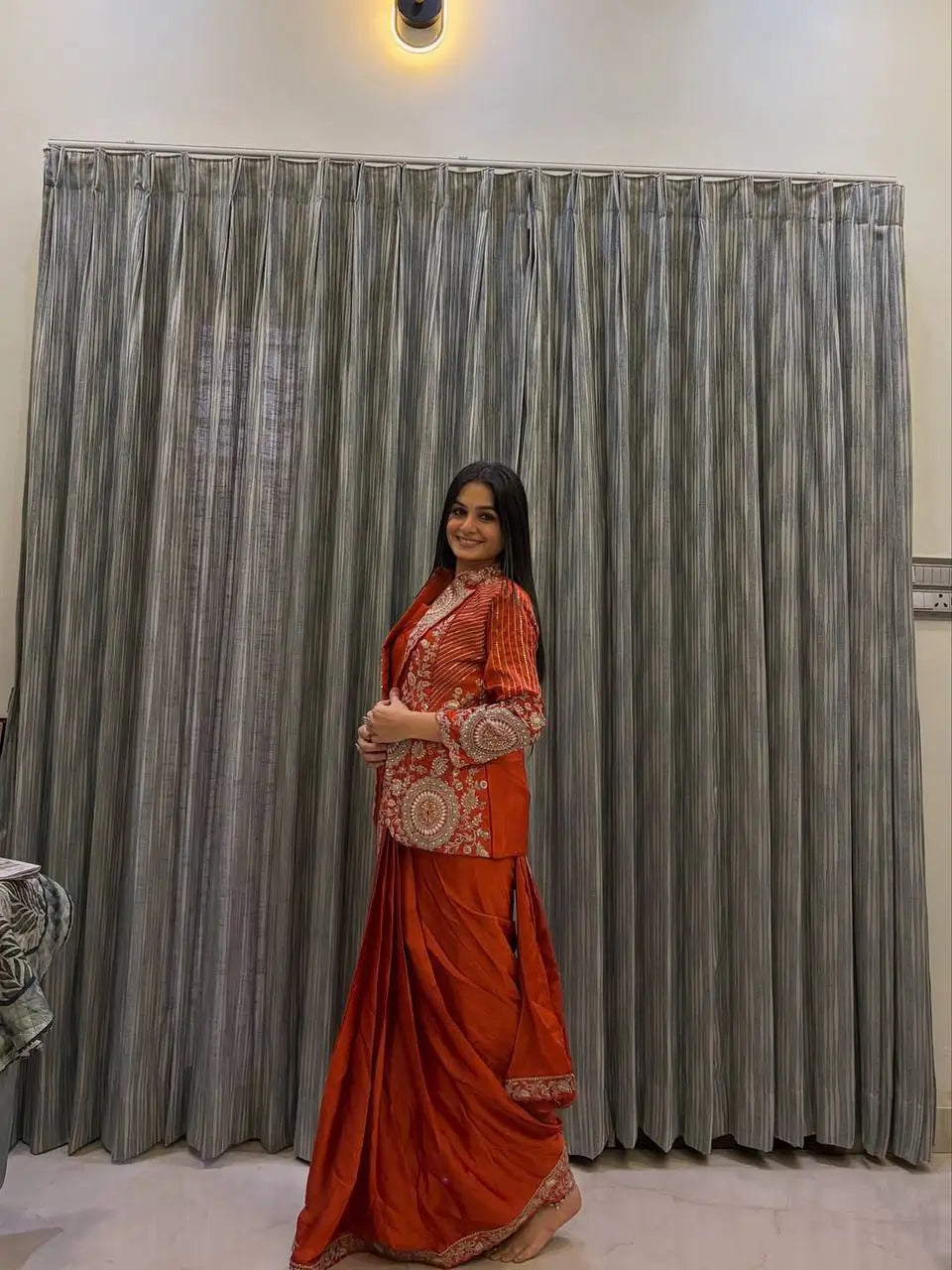 Designer Ready to Wear saree with Koti for Wedding and party Wear