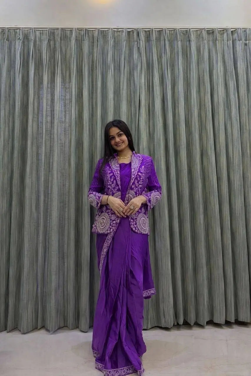 Designer Ready to Wear saree with Koti for Wedding and party Wear
