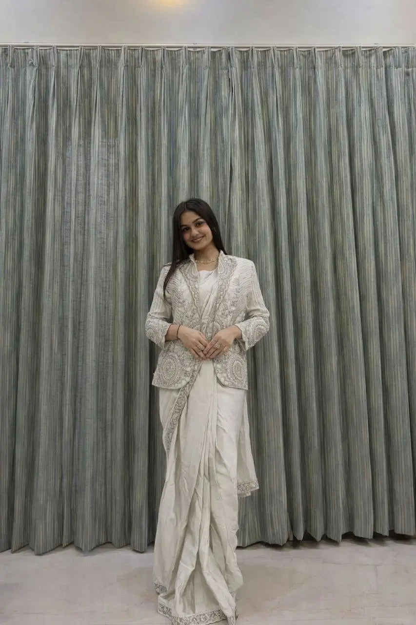 Designer Ready to Wear saree with Koti for Wedding and party Wear