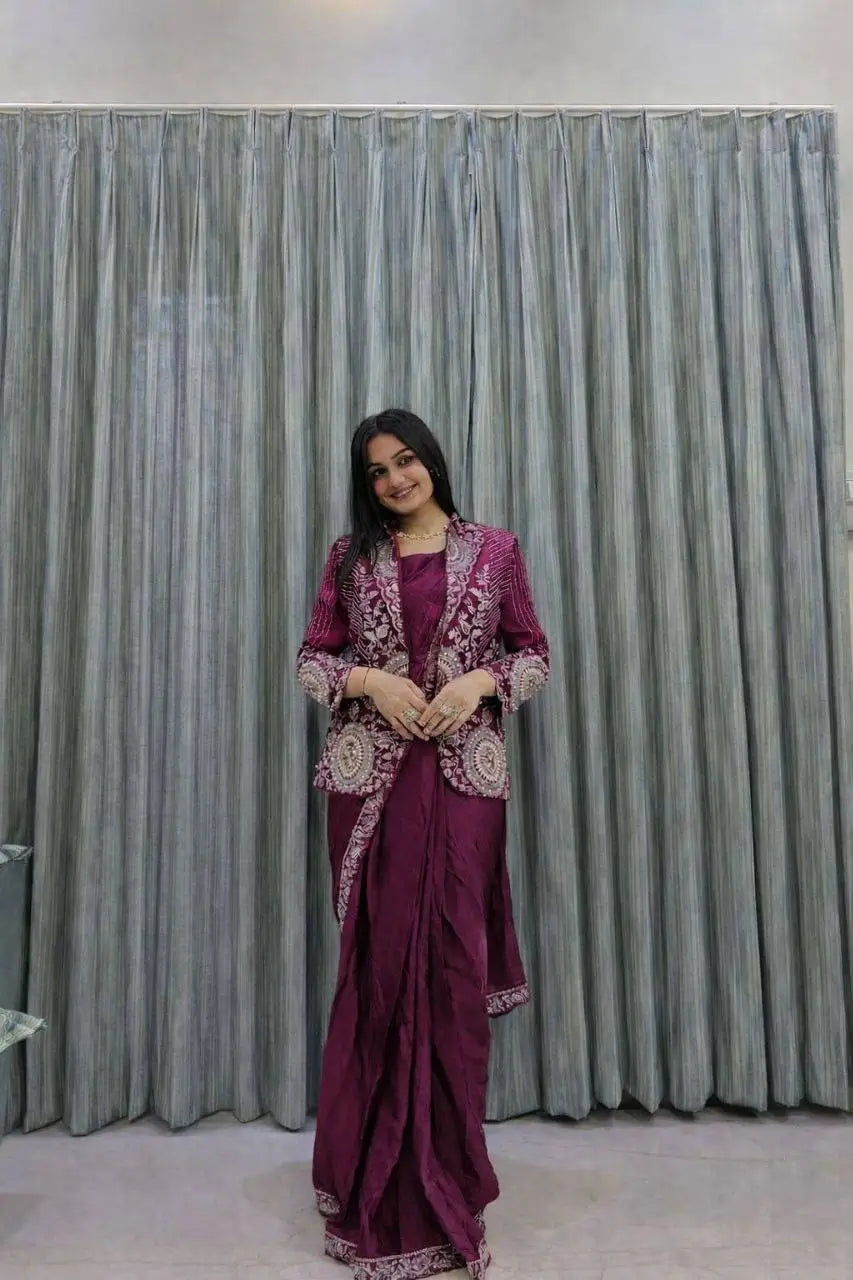 Designer Ready to Wear saree with Koti for Wedding and party Wear