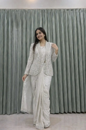 Designer Ready to Wear saree with Koti for Wedding and party Wear