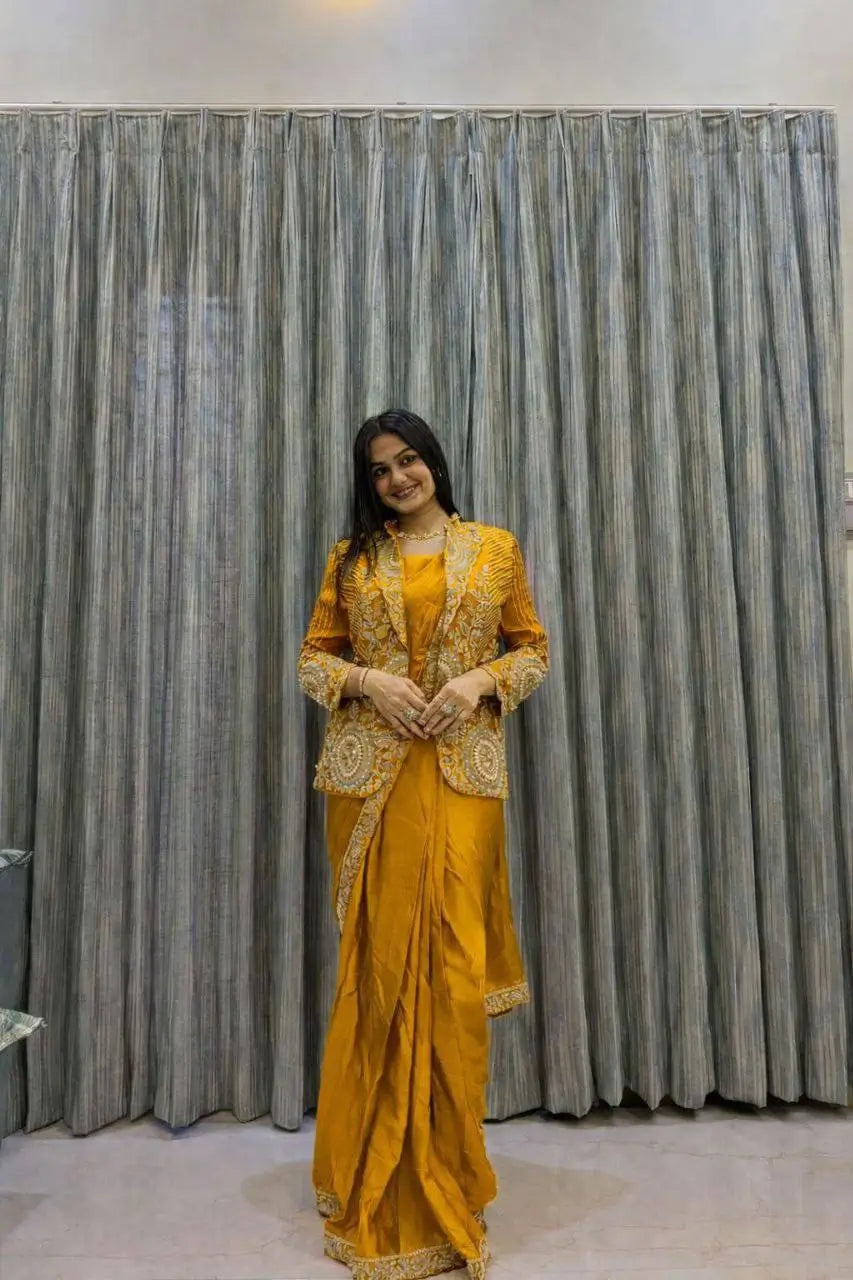 Designer Ready to Wear saree with Koti for Wedding and party Wear
