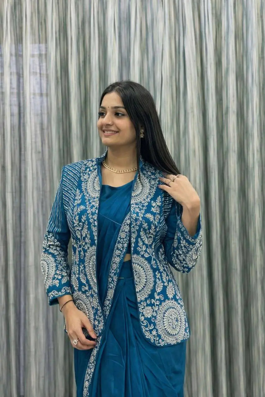 Designer Ready to Wear saree with Koti for Wedding and party Wear