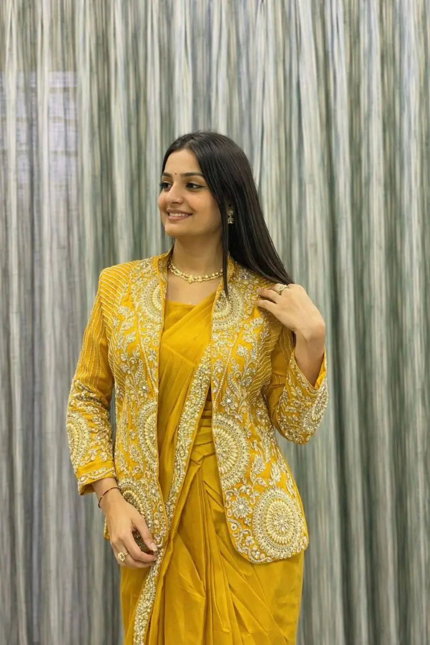 Designer Ready to Wear saree with Koti for Wedding and party Wear