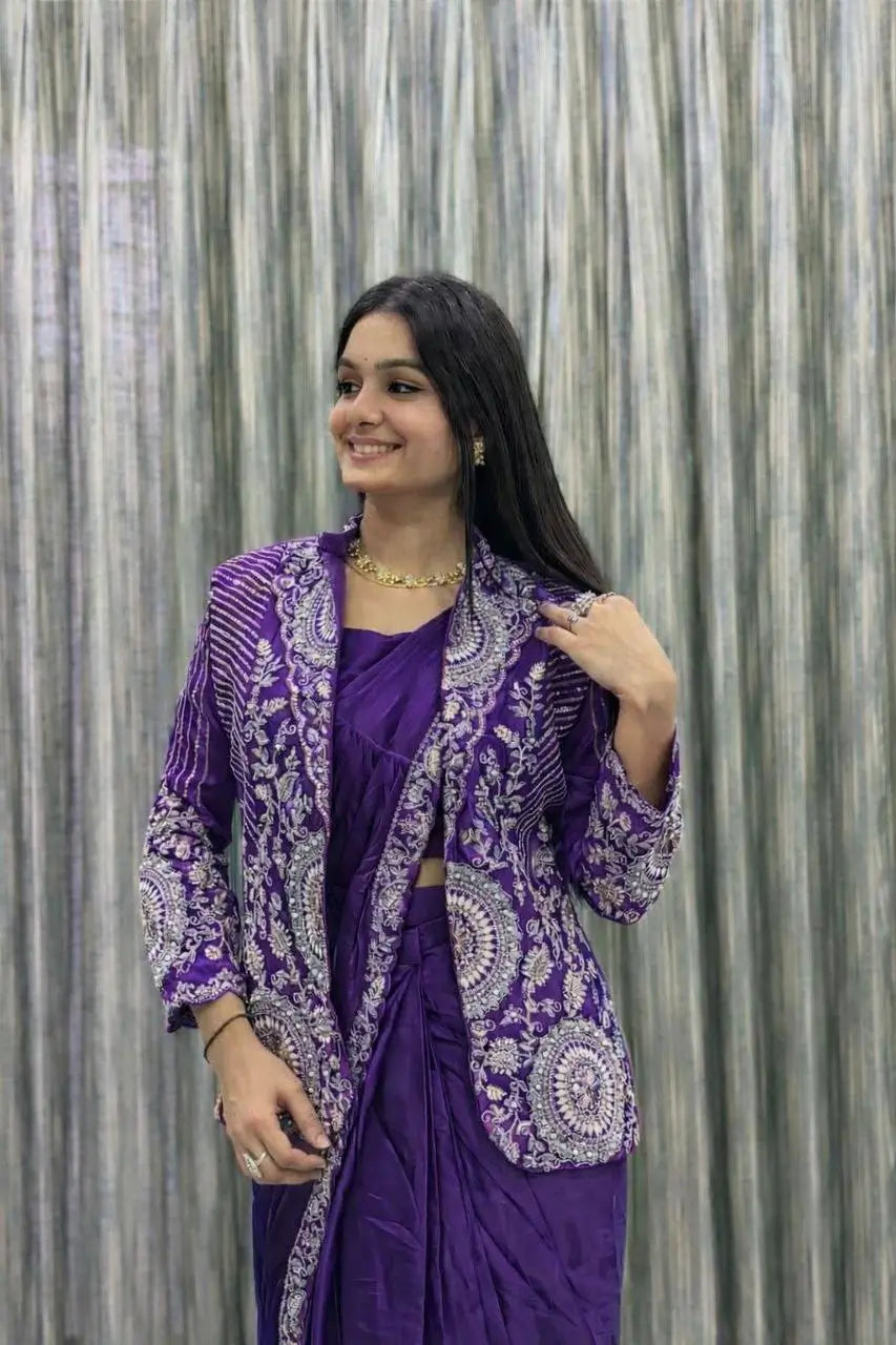 Designer Ready to Wear saree with Koti for Wedding and party Wear