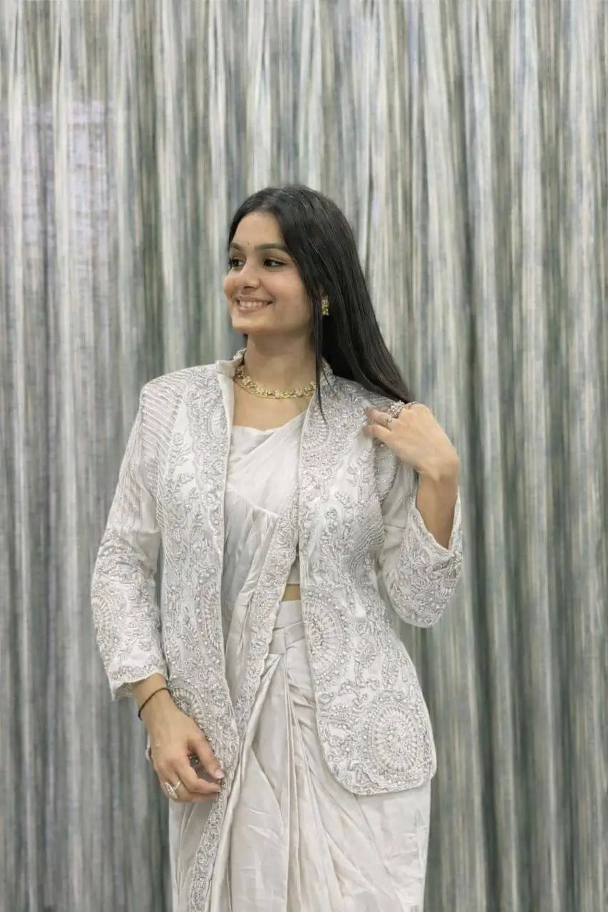Designer Ready to Wear saree with Koti for Wedding and party Wear