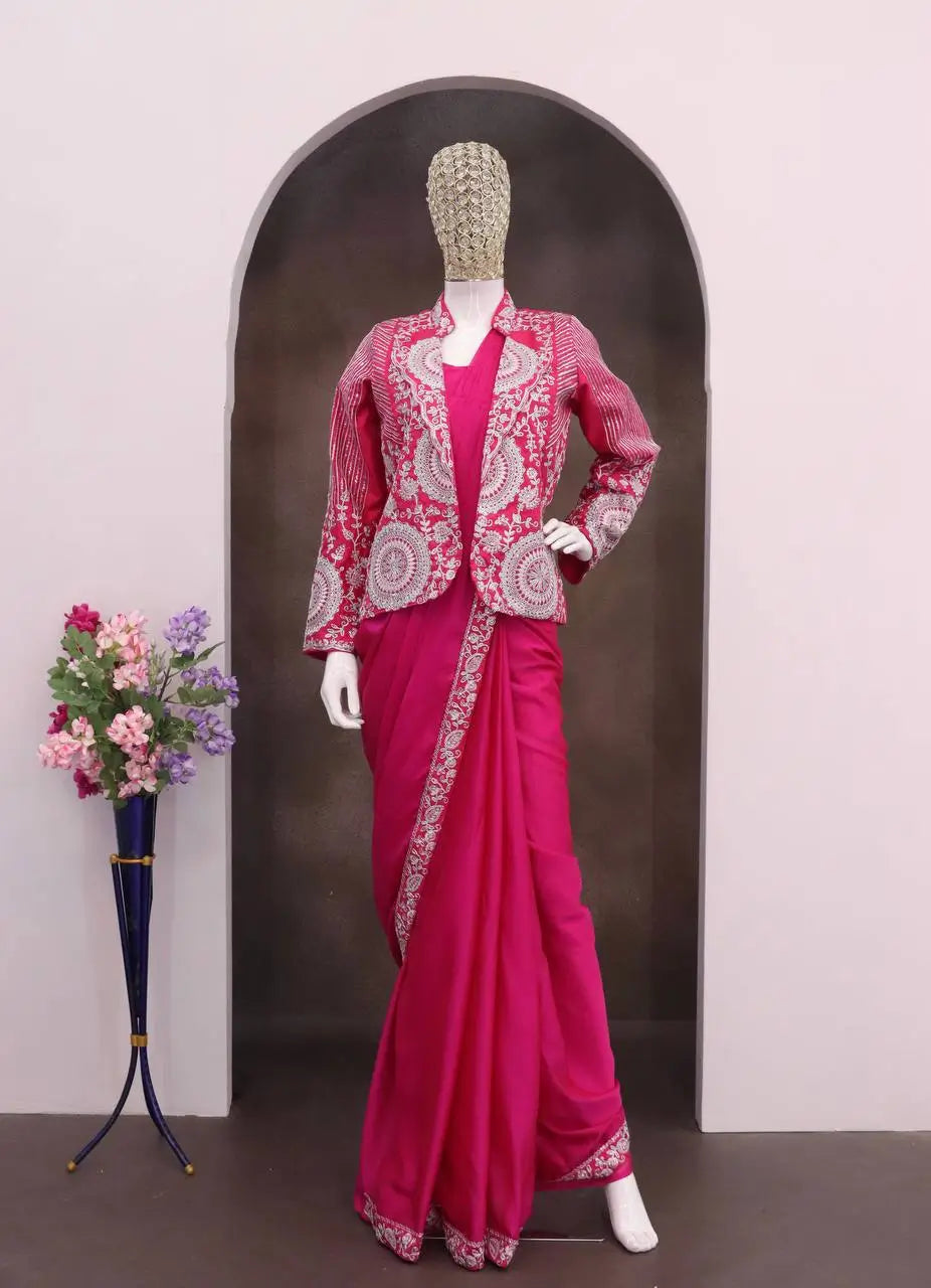 Designer Ready to Wear saree with Koti for Wedding and party Wear