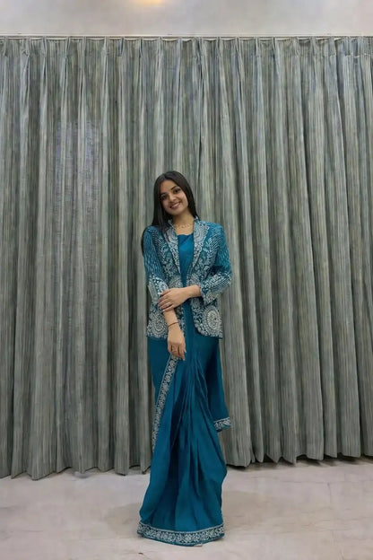 Designer Ready to Wear saree with Koti for Wedding and party Wear