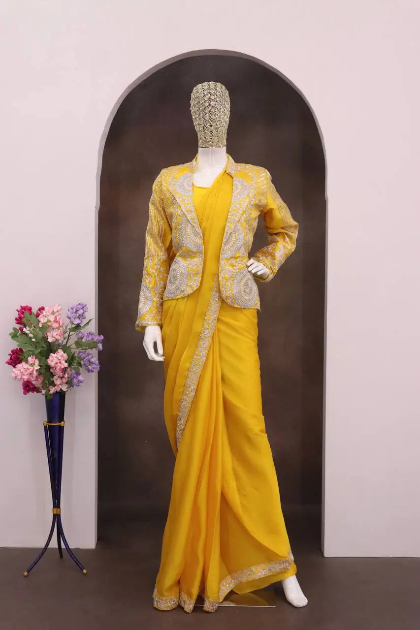 Designer Ready to Wear saree with Koti for Wedding and party Wear