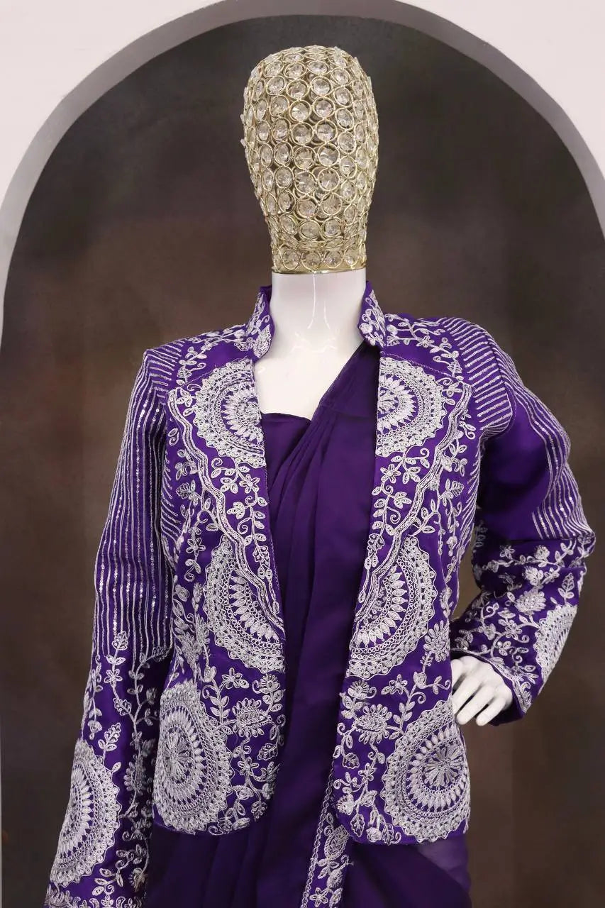 Designer Ready to Wear saree with Koti for Wedding and party Wear