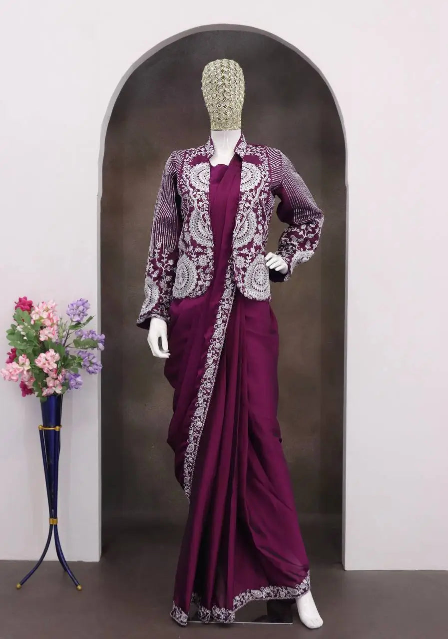 Designer Ready to Wear saree with Koti for Wedding and party Wear