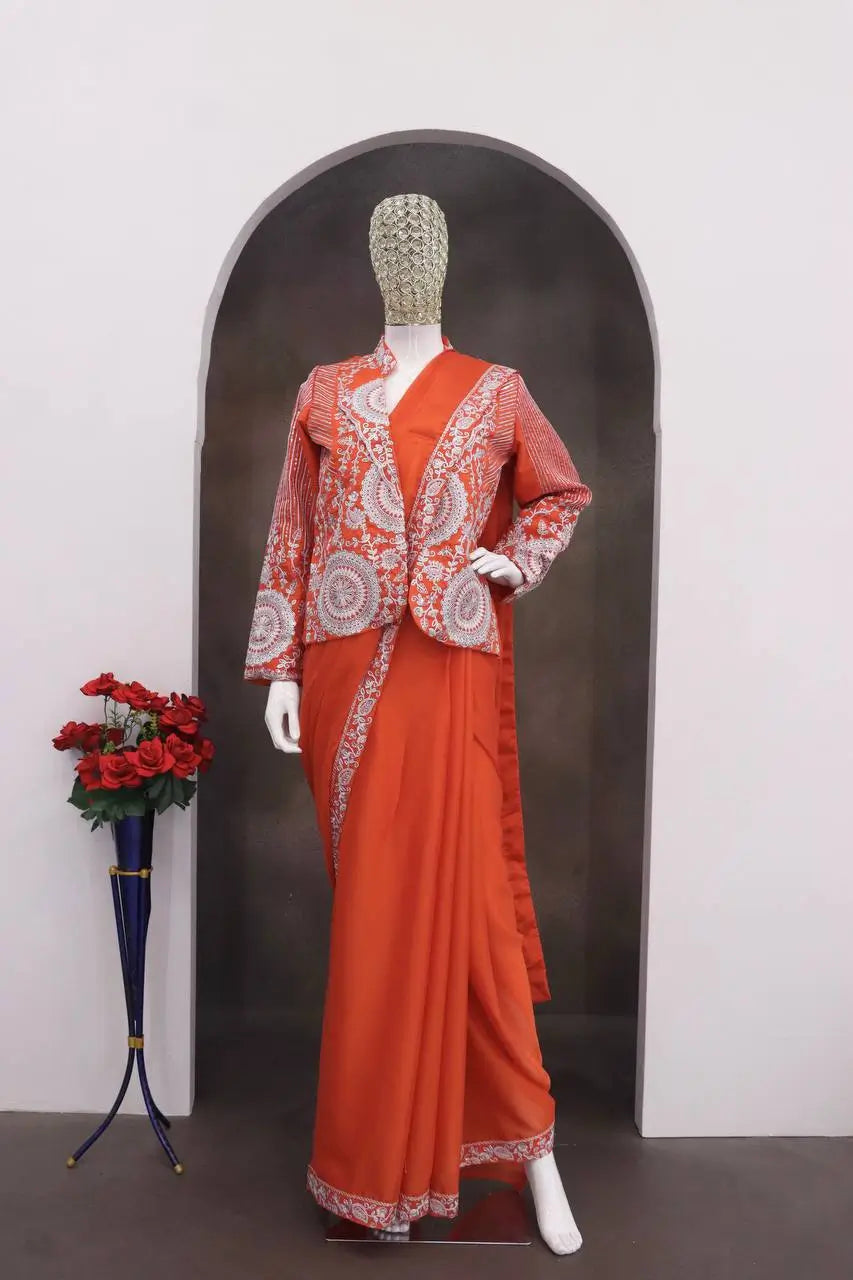 Designer Ready to Wear saree with Koti for Wedding and party Wear