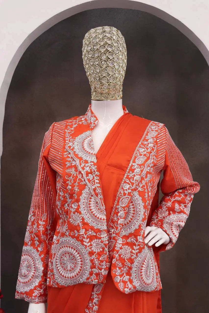 Designer Ready to Wear saree with Koti for Wedding and party Wear