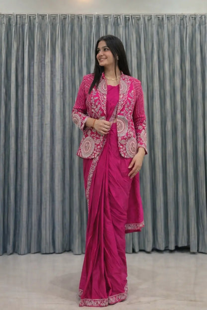 Designer Ready to Wear saree with Koti for Wedding and party Wear