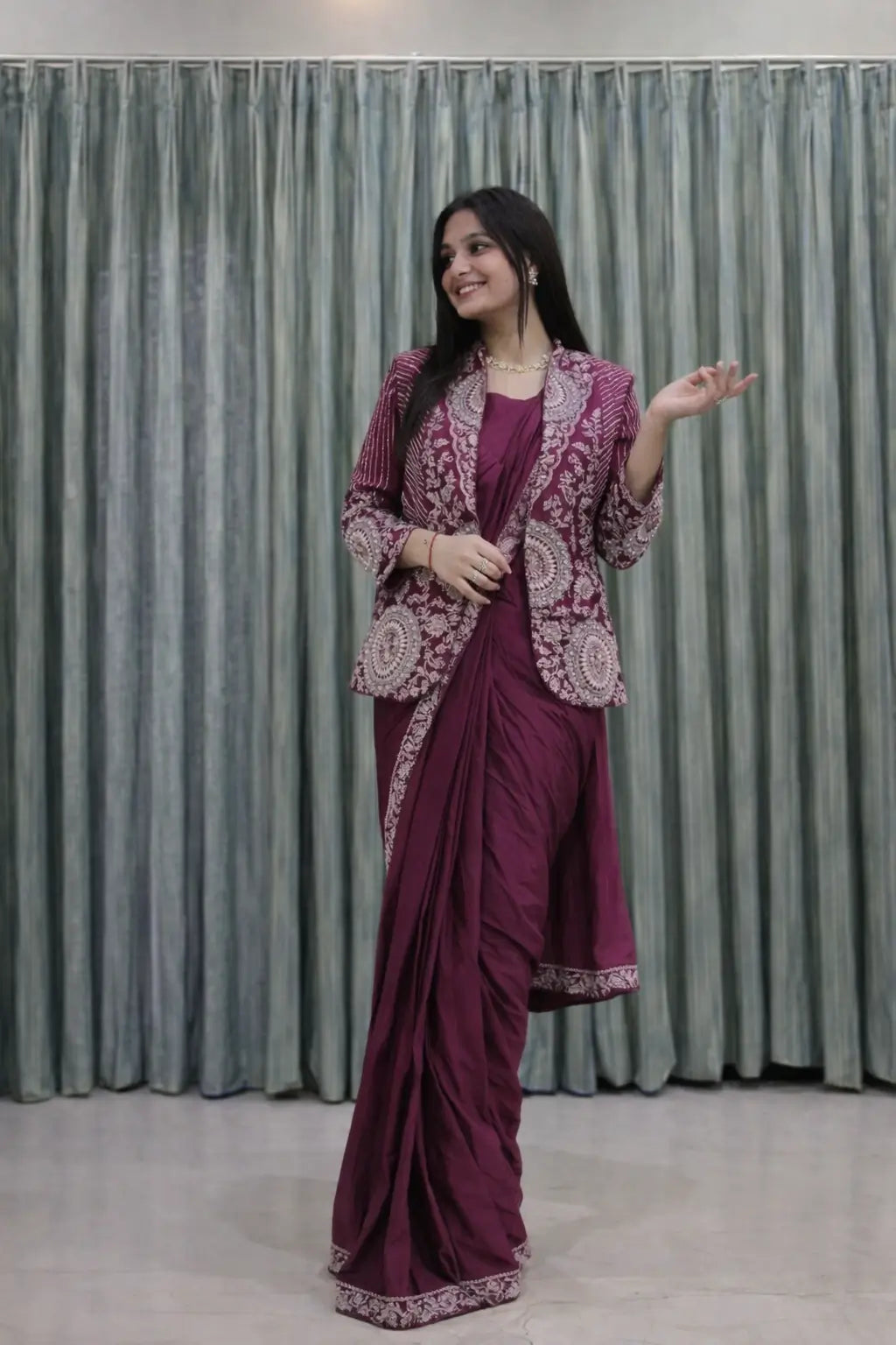 Designer Ready to Wear saree with Koti for Wedding and party Wear