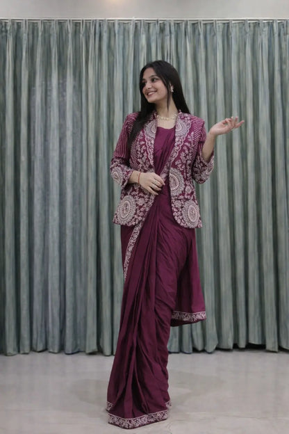 Designer Ready to Wear saree with Koti for Wedding and party Wear