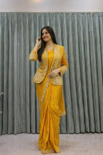 Designer Ready to Wear saree with Koti for Wedding and party Wear