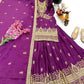 Designer Red Chinon Silk Lehenga Set with Heavy Embroidery & Sequins Work | Fully Stitched with Dupatta