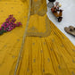 Designer Red Chinon Silk Lehenga Set with Heavy Embroidery & Sequins Work | Fully Stitched with Dupatta
