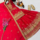 Designer Red Chinon Silk Lehenga Set with Heavy Embroidery & Sequins Work | Fully Stitched with Dupatta